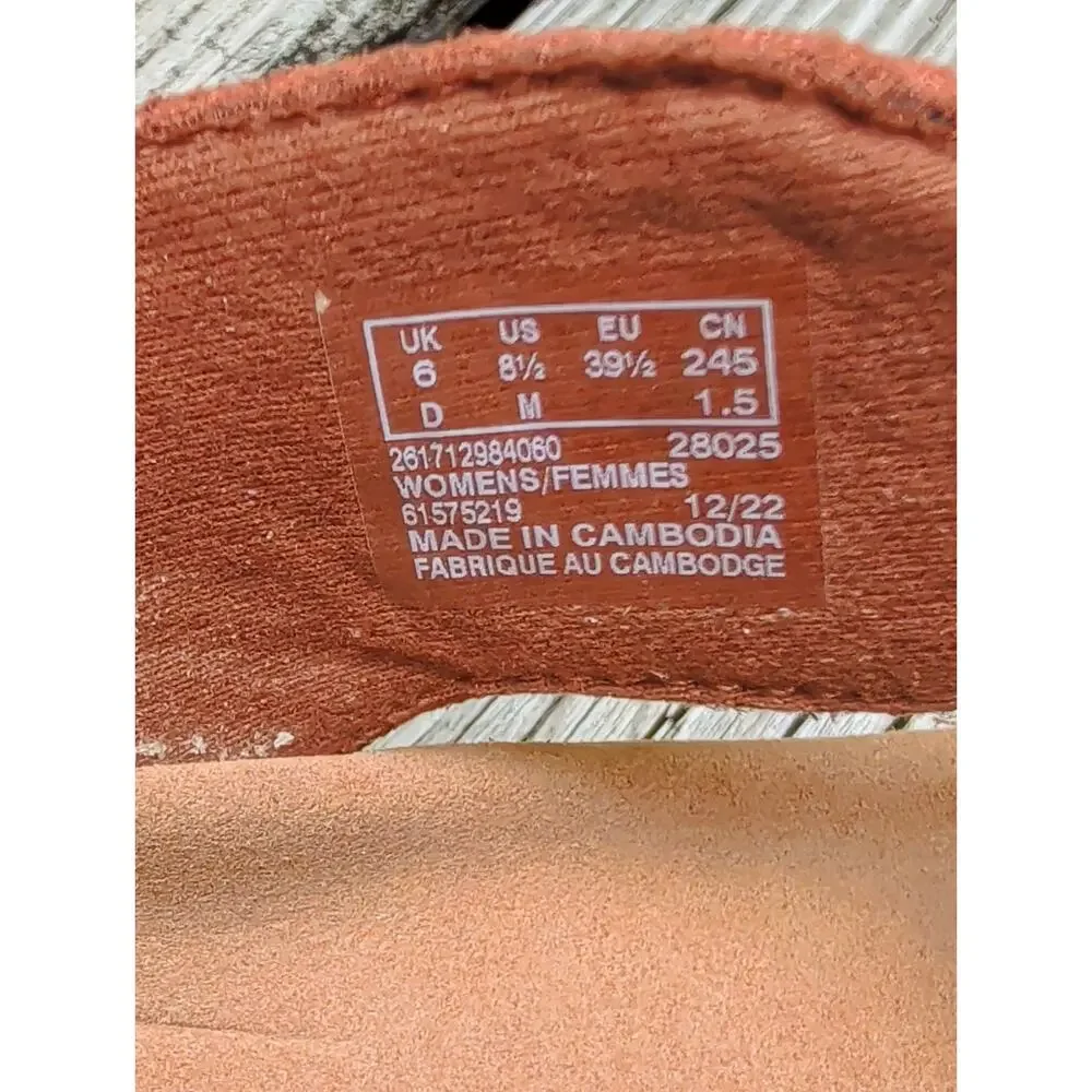 Clarks Collection Merliah Echo Sandals Brown Rust 8.5 Strappy Wedge Foam Footbed